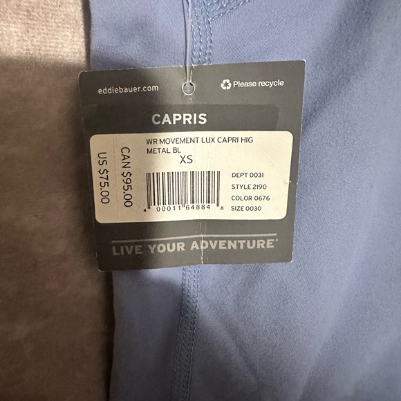 Eddie Bauer Motion Lux Blue capris Leggings - Picture 6 of 6